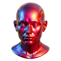 wonderful vintage A holographic projection of a human face glitching and distorting, harsh red light, cyberpunk style high quality png