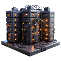 beautiful artistic A desolate server room with flickering lights and tangled wires, dim and ominous lighting, dystopian style professional png