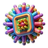 elegant creative A quantum computer core radiating a complex pattern of light, vibrant rainbow colors, abstract art style detailed png