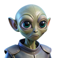 vibrant traditional Portrait of a curious alien with large eyes, unusual skin textures, and an inquisitive expression, lit by the glow of a spaceship high resolution png