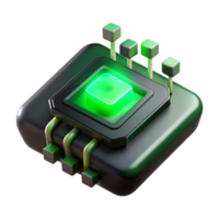 impressive abstract A single, glowing circuit board floating in a dark void, eerie green light, abstract art style 4K png