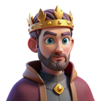 impressive abstract Portrait of a regal king with a crown, a velvet robe, and a stern expression, lit by candlelight in a castle professional png