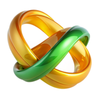 dramatic abstract Intertwined ribbons of translucent amber and emerald, flowing like liquid light, under a warm, ambient glow original png