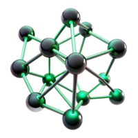 elegant classic A network of interconnected nodes and filaments, glowing with a bioluminescent green, resembling a neural network, under a dark, moody lighting premium png