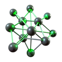 stunning traditional A network of interconnected nodes and filaments, glowing with a bioluminescent green, resembling a neural network, under a dark, moody lighting professional png