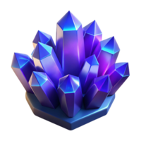 dramatic traditional A cluster of crystalline structures, in shades of deep blue and violet, refracting light like prisms, under a cool, ethereal glow professional png
