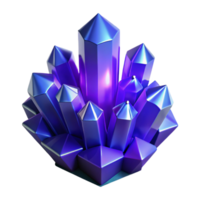 impressive modern A cluster of crystalline structures, in shades of deep blue and violet, refracting light like prisms, under a cool, ethereal glow professional png