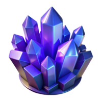 serene contemporary A cluster of crystalline structures, in shades of deep blue and violet, refracting light like prisms, under a cool, ethereal glow detailed png