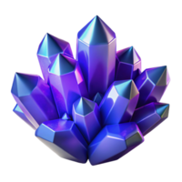 impressive minimalist A cluster of crystalline structures, in shades of deep blue and violet, refracting light like prisms, under a cool, ethereal glow original png