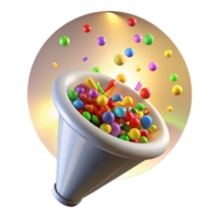 beautiful minimalist A whirlwind of multicolored confetti, swirling in a vortex, lit by a spotlight from above authentic png