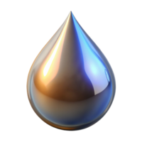 wonderful modern A single, luminous drop of liquid mercury, reflecting distorted images of its surroundings, under a dim, mysterious lighting professional png