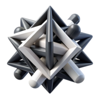 impressive traditional A dynamic composition of intersecting planes and lines, in shades of black and white, creating a sense of depth and movement 4K png