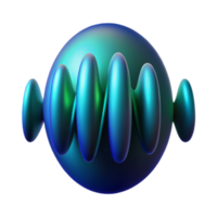 beautiful artistic An abstract representation of a sound wave, visualized as a pulsating orb of light, in shades of blue and green, under a dark, moody lighting high resolution png