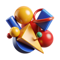 impressive classic A dynamic composition of geometric shapes, in shades of red, yellow, and blue, creating a sense of rhythm and movement high quality png