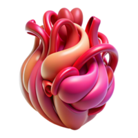 serene minimalist An abstract representation of a human heart, composed of swirling lines and organic shapes, in shades of red and pink, under a warm, ambient lighting exclusive png