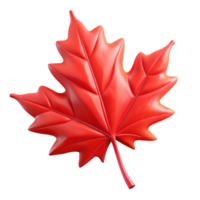 impressive classic A single, vibrant red maple leaf falling against a backdrop of a twilight sky, volumetric lighting, photorealistic style original png