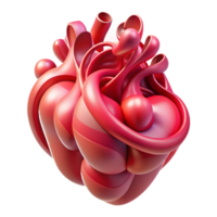 serene minimalist An abstract representation of a human heart, composed of swirling lines and organic shapes, in shades of red and pink, under a warm, ambient lighting genuine png