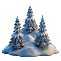 wonderful classic Frost-covered pine trees on a snowy mountain peak, crisp morning light, hyperrealistic style high resolution png