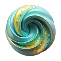 stunning artistic A swirling vortex of iridescent turquoise and gold particles, illuminated by a soft, ethereal glow, resembling a nebula exclusive png