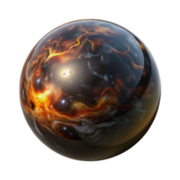 vibrant artistic A single, perfect sphere of polished obsidian, reflecting a distorted image of a burning galaxy, dark and mysterious lighting professional png