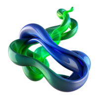 extraordinary abstract Intertwined ribbons of emerald green and sapphire blue smoke, illuminated by a hidden light source, smooth and flowing premium png