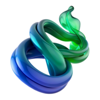 vibrant modern Intertwined ribbons of emerald green and sapphire blue smoke, illuminated by a hidden light source, smooth and flowing exclusive png