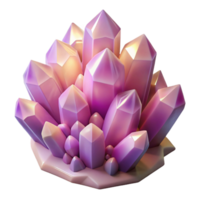 magnificent contemporary A cluster of crystalline formations in shades of amethyst and rose quartz, illuminated by a warm, ambient light, ethereal and delicate authentic png