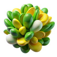 beautiful rustic A dynamic composition of overlapping, translucent shapes in shades of green and yellow, resembling plant cells, organic abstract high quality png