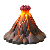 impressive minimalist An erupting volcano with lava flowing down its sides, fiery lighting, dramatic style exclusive png
