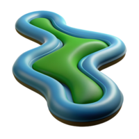extraordinary rustic A winding river seen from above, aerial view, abstract style 4K png