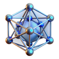 stunning minimalist A network of interconnected, glowing lines, forming a complex, three-dimensional structure, futuristic and technological high resolution png