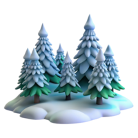 serene rustic A snow-covered pine forest, soft winter light, peaceful and serene, painted by Bob Ross high quality png