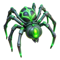 beautiful abstract A giant, biomechanical spider weaving a web of glowing energy, intricate patterns forming in the air, illuminated by an otherworldly green light authentic png