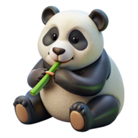 vibrant abstract A giant panda munching on bamboo, soft diffused lighting creating a peaceful atmosphere, watercolor painting style premium png