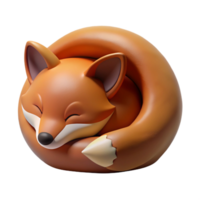 wonderful creative A sleeping fox curled up in a den, warm, earthy tones, cozy and intimate style high resolution png