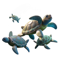 elegant abstract A group of sea turtles swimming in the ocean, sunlight filtering through the water, serene and peaceful style detailed png