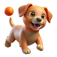 stunning rustic A playful puppy chasing a ball, bright and cheerful lighting, cartoon style exclusive png