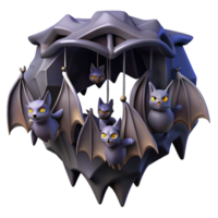 magnificent traditional A colony of bats hanging in a cave, dark and mysterious atmosphere, gothic style premium png