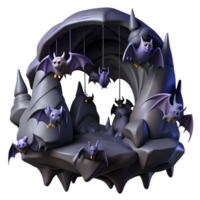 beautiful abstract A colony of bats hanging in a cave, dark and mysterious atmosphere, gothic style 4K png