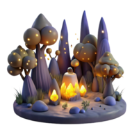 serene classic A group of fireflies illuminating a dark forest, magical and enchanting atmosphere, fantasy art style 4K png