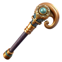 stunning minimalist A stylish steampunk cane with a hidden blade and intricate carvings, sharp, contrasting lighting high resolution png