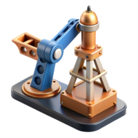 elegant abstract A robotic arm assembling a miniature replica of the Eiffel Tower, precise and detailed illustration, studio lighting exclusive png