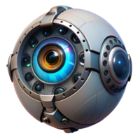magnificent creative A cyborg eye staring intently, intricate mechanical details and glowing iris, dark and moody lighting authentic png