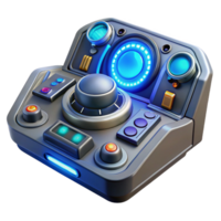 beautiful rustic A futuristic control panel with glowing buttons and intricate dials, complex and detailed, dim blue lighting high resolution png