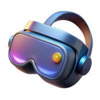 magnificent abstract A virtual reality headset with glowing lenses, sleek and modern design, studio lighting high quality png