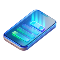 stunning traditional A transparent smartphone displaying holographic information, futuristic and minimalist, soft blue light original png