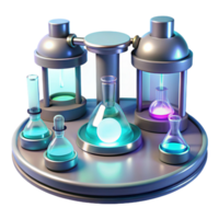 stunning vintage A futuristic laboratory with glowing equipment and test tubes, sterile and scientific, bright white light exclusive png