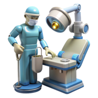 vibrant minimalist A robotic surgeon performing a complex operation, precise and detailed, operating room lighting original png