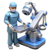 extraordinary modern A robotic surgeon performing a complex operation, precise and detailed, operating room lighting high quality png