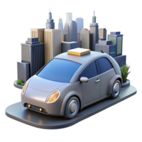 elegant vintage A self-driving car navigating a busy city street, sleek and modern design, realistic and detailed original png